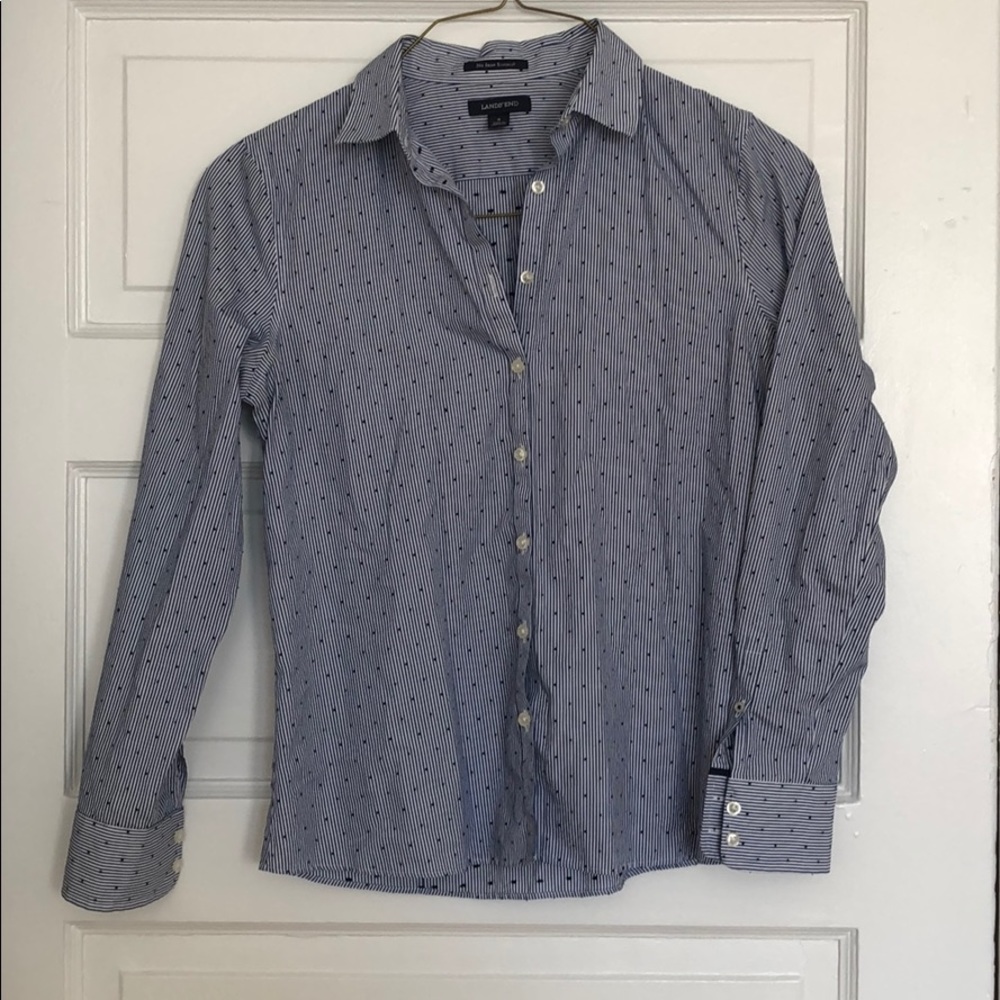 Lands’ End No Iron Supima Button Down Top